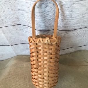 Vintage like Wicker/wooden hanging basket. Fall decoration